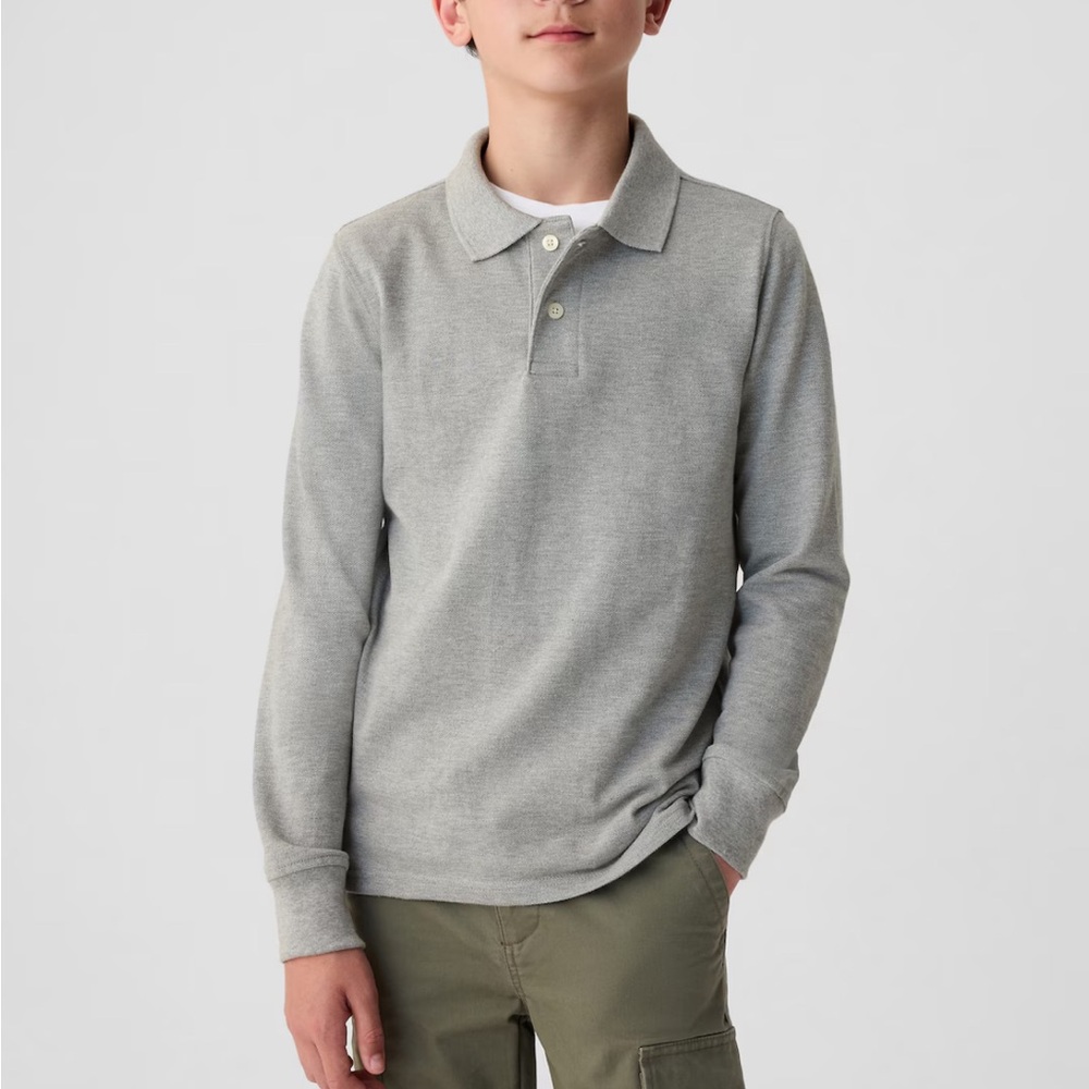 Gap Boys Long Sleeve Polo - Large